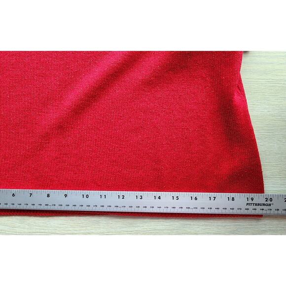 Top/Knit-Talbots-Red Gold Metallic-Wool Blend-Turtleneck-Short Sleeves-Size LRG - Picture 9 of 11